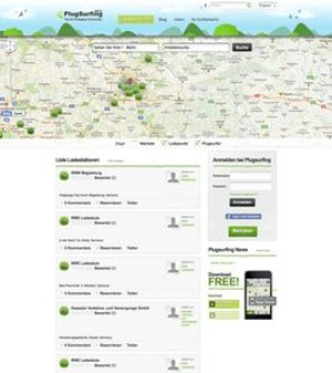 Soziales Netzwerk für Stromtankstellen startet in Deutschland zur eCarTec – Portal PlugSurfing.de bietet Zugang zu über 7.000 Ladesäulen