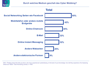 Durch welche Medien geschah das Cyber Mobbing? (Quelle:Ipsos)