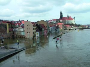 Hochwasser bei Meißen 2006 (Foto: GFZ Deutsches GeoForschungsZentrum)
