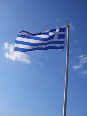 Griechenland-Flagge: Bürger gegen Sparmaßnahmen (Foto: flickr.com/thomas_gruber)