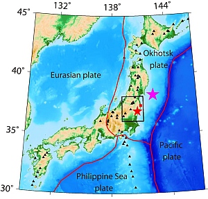 Japan: Beben-Epizentren immer näher beim AKW Fukushima (Bild: Ping Tong et al.)