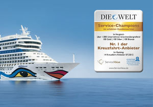 AIDA Cruises ist Service-Champion 2012 – Marktführer glänzt mit hoher Kundenzufriedenheit