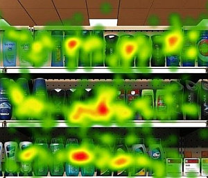 Heatmap: Eye Tracking verrät Aufmerksamkeit (Foto: Unilever)