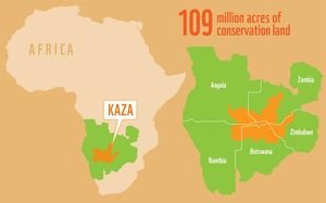 KAZA-Gebiet im südlichen Afrika: bekommt Finanzspritze (Grafik: wwf.org)