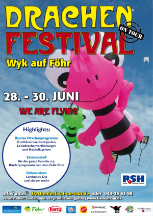 Drachen entern den Hafenstrand in Wyk auf Föhr – Das 3. Drachenfestival vom 28. – 30. Juni 2013