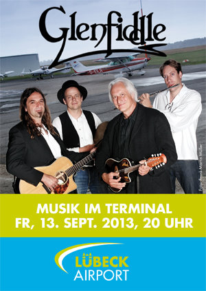 Ein Konzert im Flughafen Hangar: Glenfiddle macht Musik am Lübeck Airport