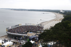 Beachvolleyball von oben