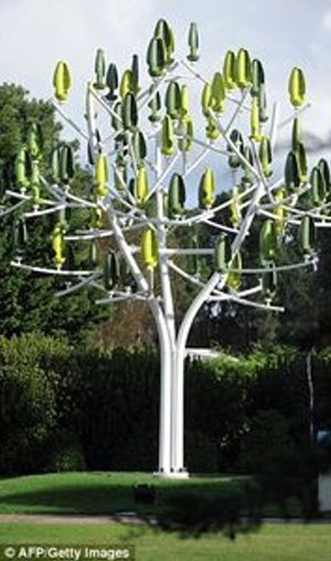 „Wind Tree“ verwandelt sanfte Brise in Energie – Künstliche Acht-Meter-Bäume haben Turbinen in den „Blättern“