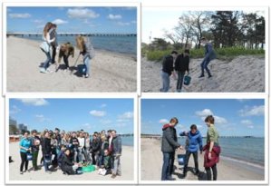 Schüler des Ostsee Gymnasiums säubern den Strand in Zusammenarbeit mit den Mitarbeitern des SEA LIFE Timmendorfer Strand